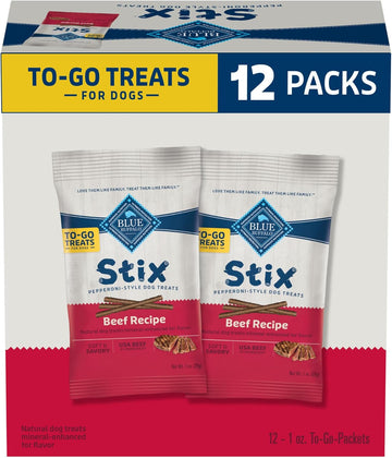 Blue Buffalo Stix Natural Softmoist Dog Treats Togo Beef Recipe Bags