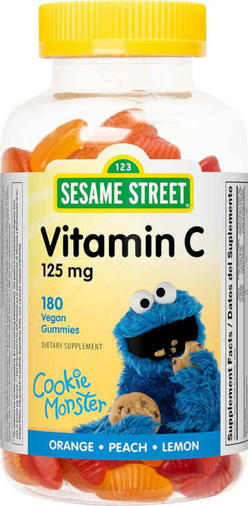 Webber Naturals Sesame Street Vitamin C Gummies for Kids, 125 mg of Vitamin C per Gummy, 180 Gummies, 6 Month Supply, Immune Support