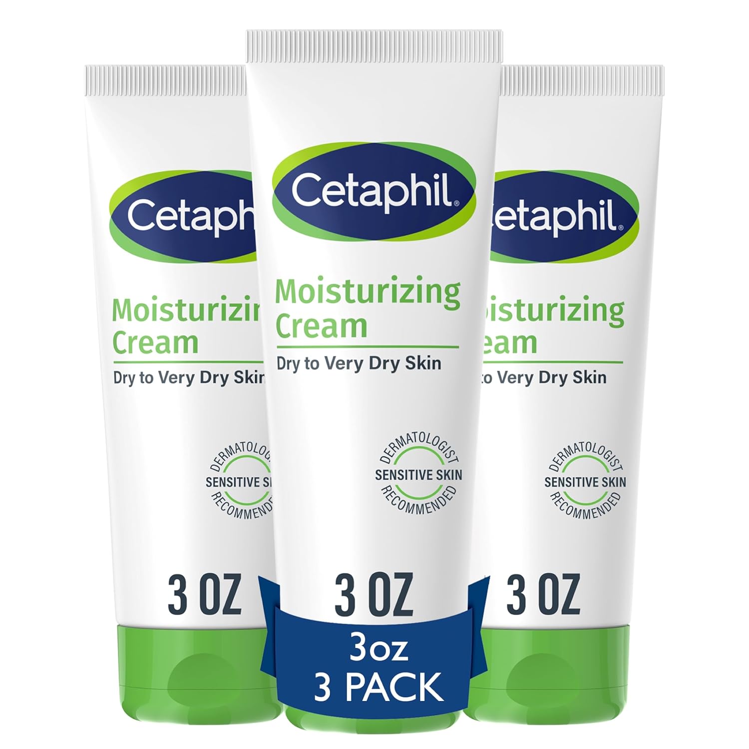 Cetaphil Face & Body Moisturizer, Hydrating Moisturizing Cream For Dry To Very Dry, Sensitive Skin, New 3 Oz Pack Of 3, Fragrance Free, Non-Comedogenic, Non-Greasy