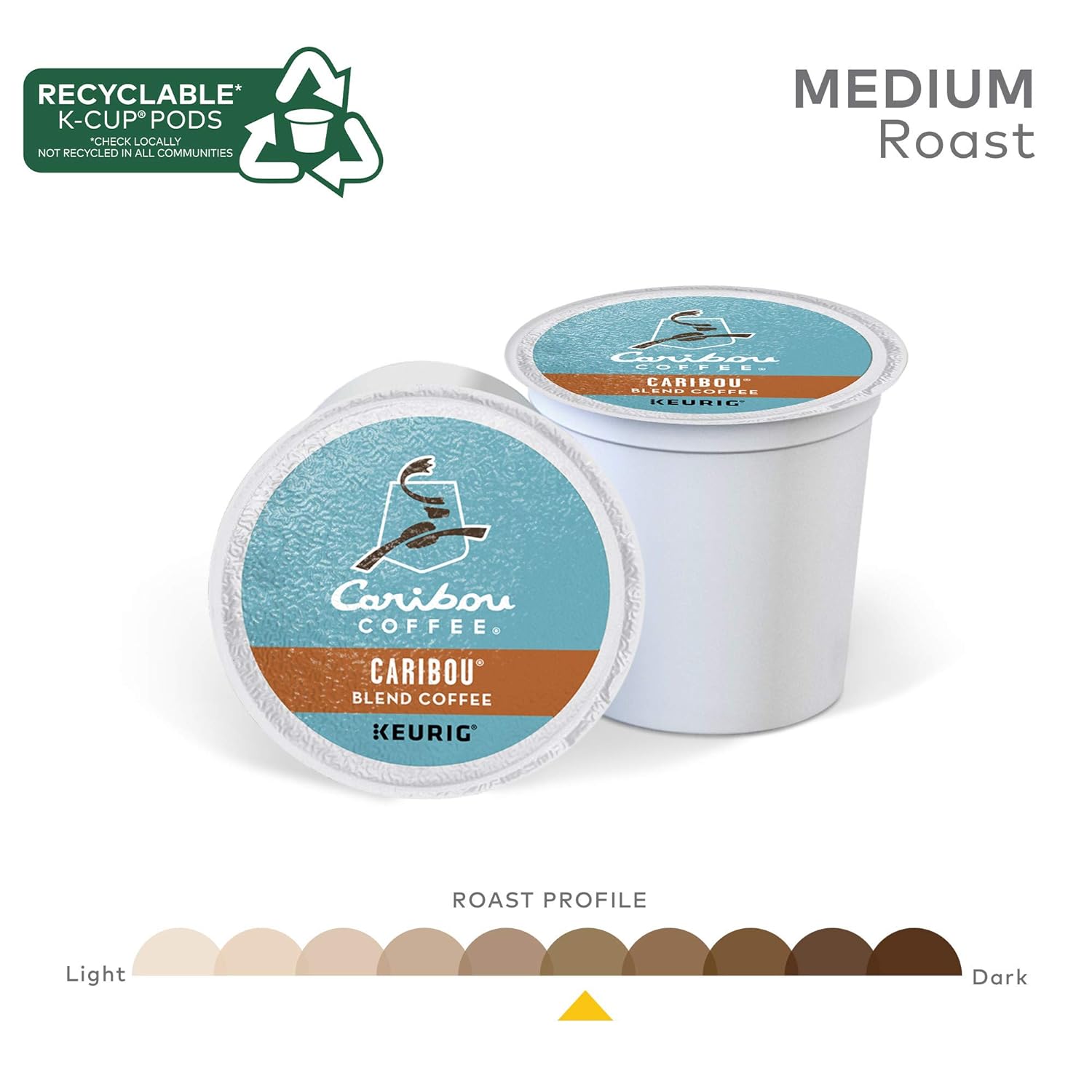 Caribou Coffee Caribou Blend Keurig Single-Serve K-Cup Pod, Medium Roast Coffee, 72 Count (6 Packs of 12) : Grocery & Gourmet Food