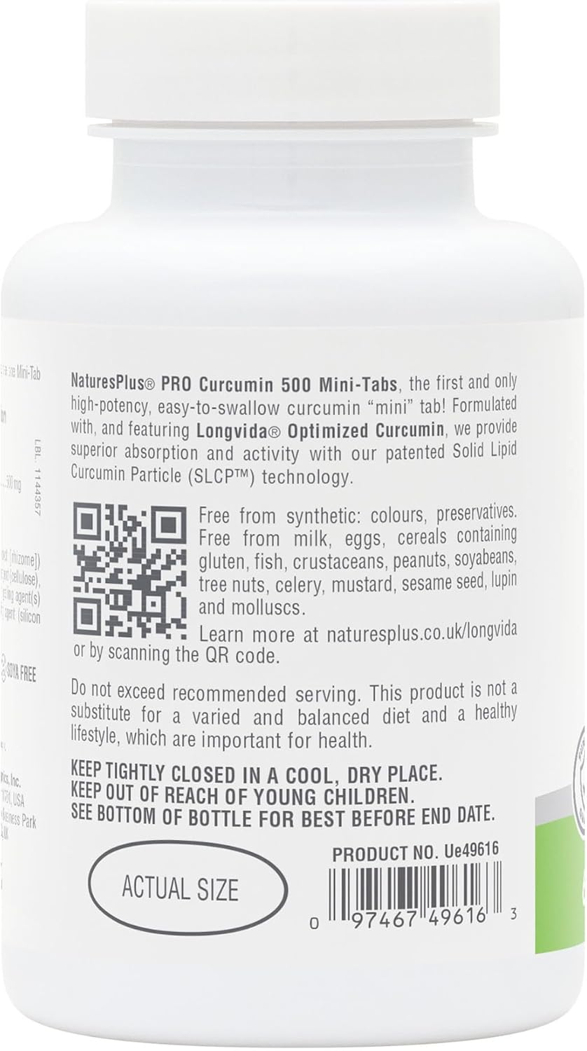 Natures Plus Pro Longvida Curcumin 1000 Mg - 60 Tablets - Promotes Healthy Free Radical Protection - Non-Gmo, Vegan & Gluten Free - 60 Servings