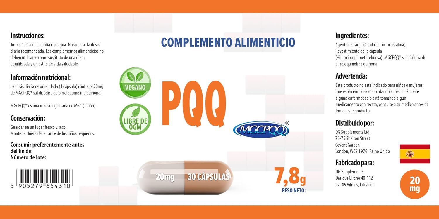 Hepatica Pqq (Mgcpqq) 20Mg | 30 Vegan Capsules | High Strength Pyrroloquinoline Quinone | 3Rd Party Lab Tested | Cellular Energy & Brain Support Supplement