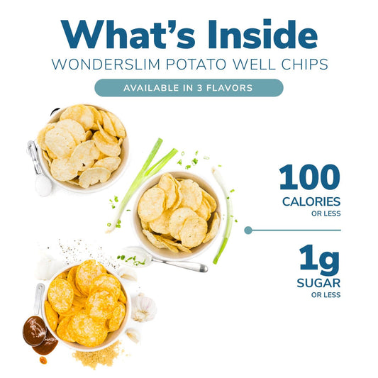 WonderSlim Potato Well Chips, Sour Cream & Onion, With Probiotics & Immune Support, Gluten Free (7ct)