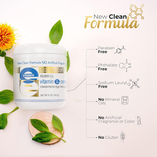 Colonial Dames High Potency 50,000 Iu Vitamin E Moisturizer For Hydrating & Moisturizing Chapped Dry Skin & Fine Lines