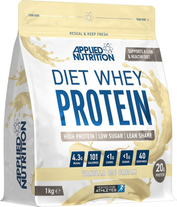Applied Nutrition Diet Whey - High Protein Powder Supplement, Low Carb & Sugar, For Weight Management With Cla, L Carnitine, Green Tea (450G - 18 Servings) (Strawberry Milkshake)