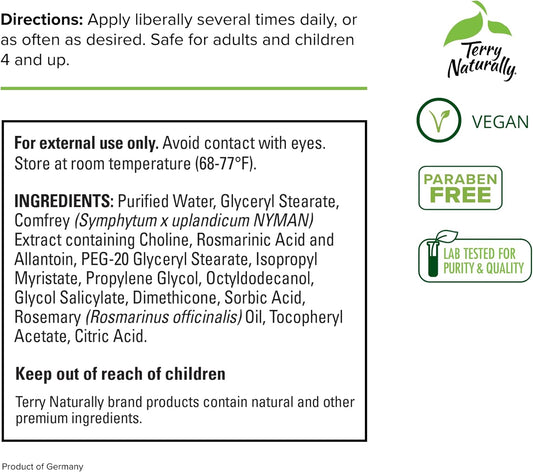 Terry Naturally Traumaplant Comfrey Cream - 3.53 oz - Non-Staining Topical - Free of Pyrrolizidine Alkaloids (PAs) & Parabens - For External Use Only