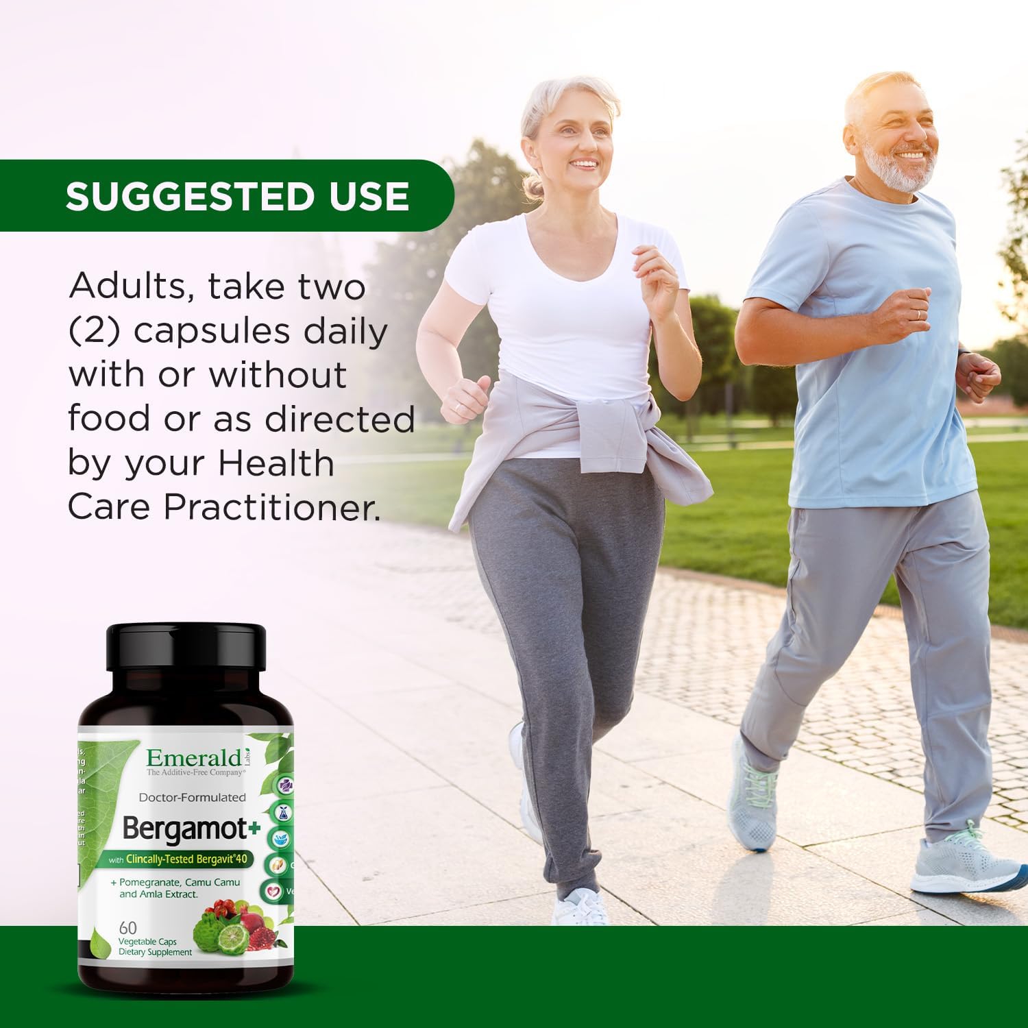 EMERALD LABS Bergamot+ - Supports Metabolism & Heart Health with Bergamot, Pomegranate, Amla & Camu Camu - Gluten-Free & Vegan - 60 Vegetable Capsules (30 Servings) : Health & Household