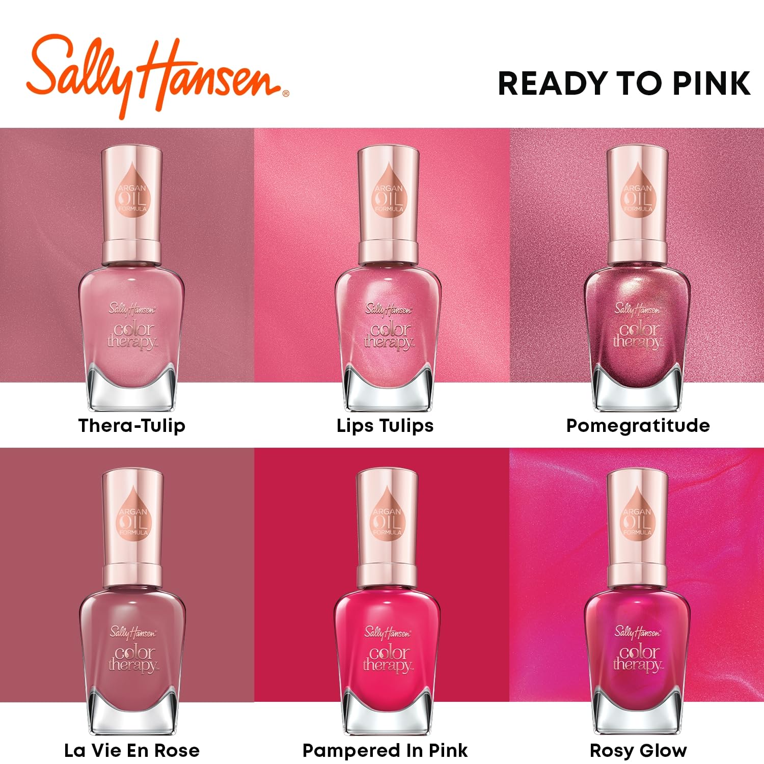 Sally Hansen Color Therapy Nail Polish, Rosy Glow, Pack of 1 : Beauty & Personal Care