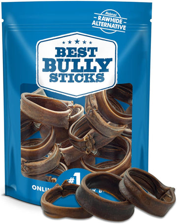 Best Bully Sticks All Natural Thick Ring Collagen Chews - Usa Baked & Packed - Highly Digestible, Limited Ingredient, Rawhide Alternative Dog Chew - Free-Range Grass-Fed Beef Dog Treats - 20 Pack