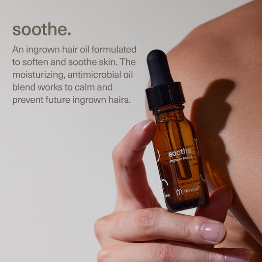 Maude Soothe - Ingrown Hair Treatment & After Shave Oil - Post Shave Skin Care For Legs, Underarms & Sensitive Areas - Safe For Sensitive Skin & Dermatologist Approved (0.5 Oz)