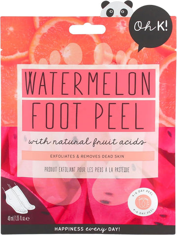 Oh K! Exfoliating Foot Socks, For Dry Hard Skin, Watermelon Scent, Vegan And Cruelty Free, 65G
