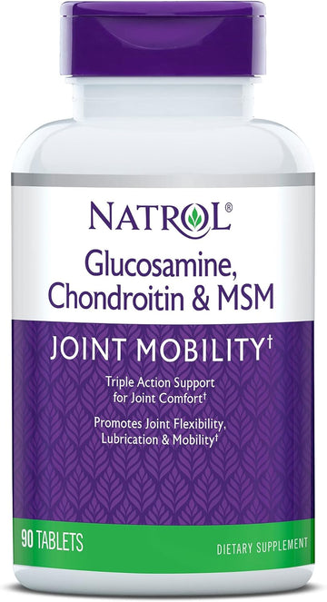 Natrol Glucosamine, Chondroitin and MSM, Joint Mobility, Tablets, 90ct (Pack of 12)