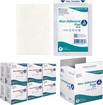 Dynarex Non-Adherent Pads-Sterile, Individually Packaged, Non-Stick Wound And Burn Care, Soft & Highly Absorbent, 2” X 3”, 1 Case Of 1200 Non-Adherent Pads-Sterile