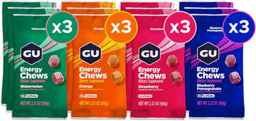 Gu Energy Chews, Lemonade Energy Gummies With Electrolytes, Vegan, Gluten-Free, Kosher, And Dairy-Free On-The-Go Energy For Any Workout, 12 Bags (24 Servings Total)