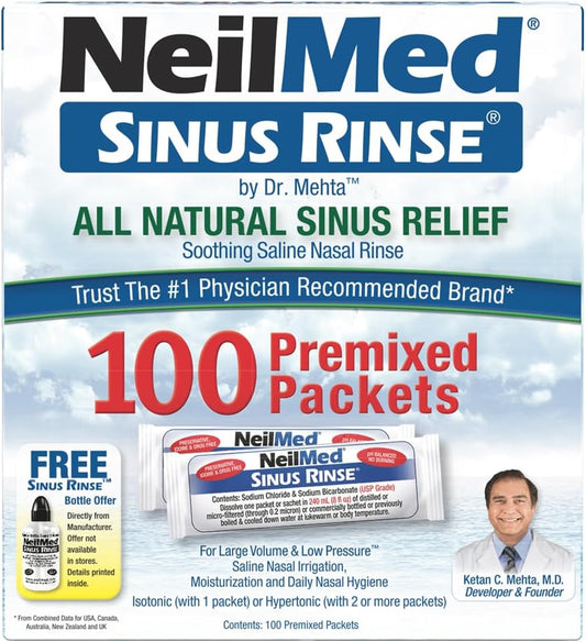 Neilmed Sinus Rinse All Natural Relief Premixed Refill Packets 100 Count (Pack Of 1)