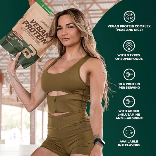 Biotechusa Vegan Protein | Rice And Pea-Based Shake With Superfoods And Amino Acids | Sugar, Lactose, And Gluten-Free, 500 G, Coffee