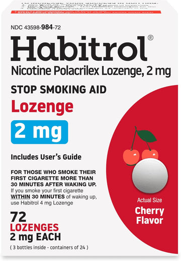 Habitrol Nicotine Lozenges 2 Mg Cherry Flavor – 72 Count – Stop Smoking Aid – Reduce Cravings And Withdrawal Symptoms