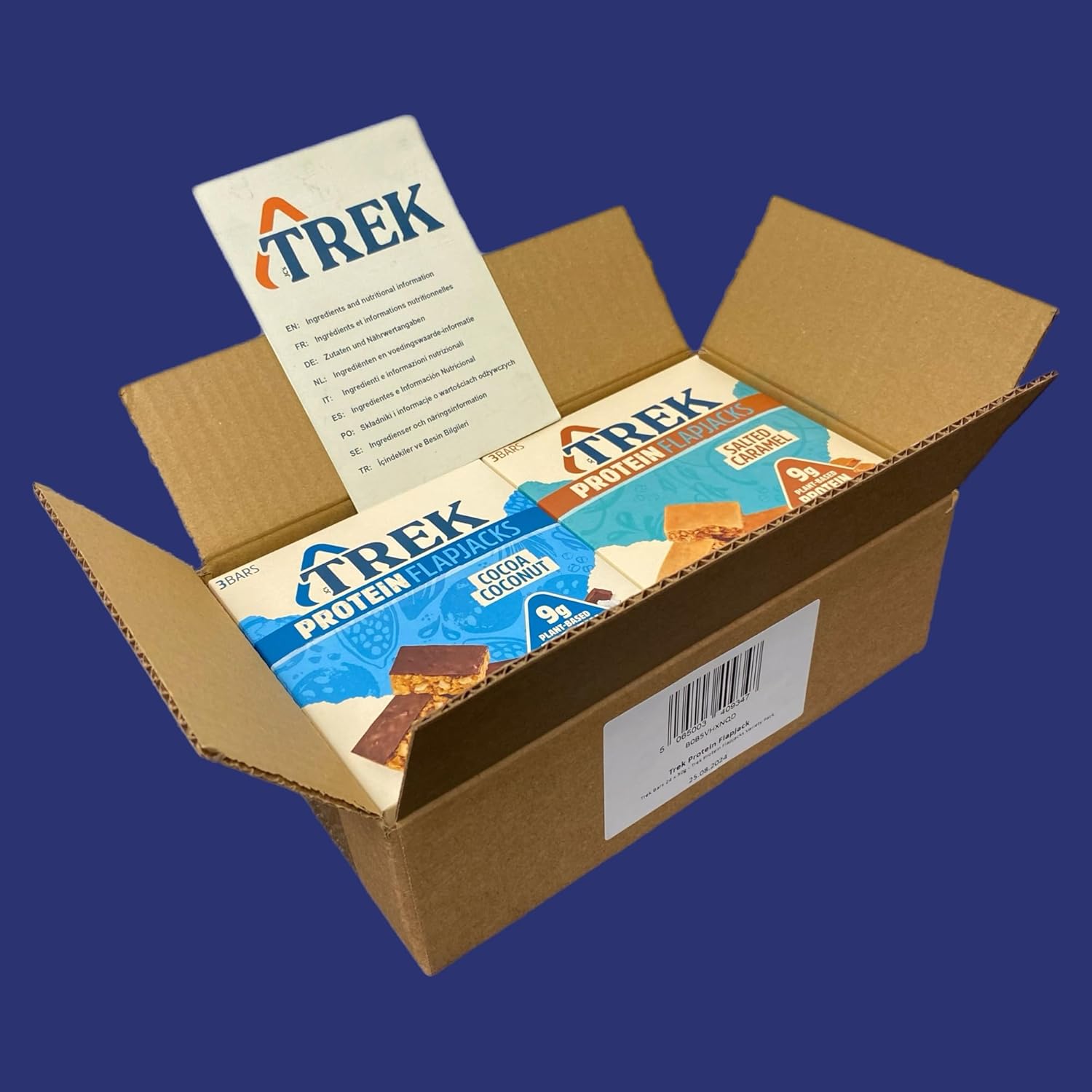 Trek Protein Flapjacks Bars 24 x 50g - Mixed Case Variety Pack - Natural Ingredients Snacks, Vegan Protein Bar : Amazon.co.uk: Grocery
