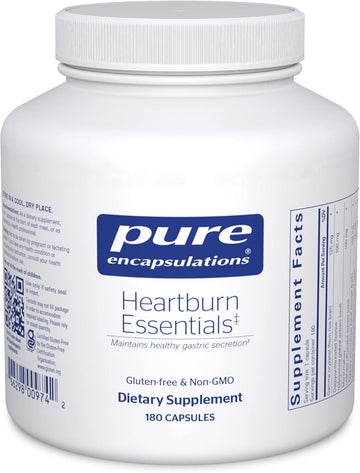 Pure Encapsulations Heartburn Essentials | Dietary Supplement Helps Decrease Occurrences Of Occasional Heartburn And Indigestion | 180 Capsules