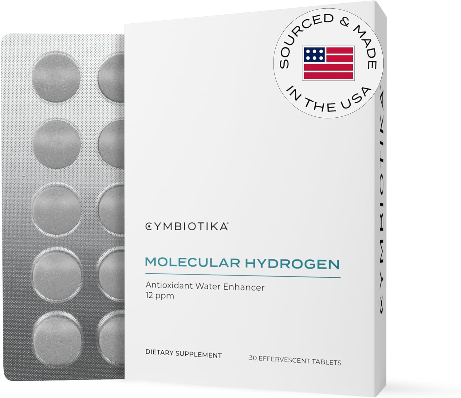 Cymbiotika Molecular Hydrogen Water Tablets With Magnesium, Energy Boost, Gluten Free, Keto Antioxidant Drink, Fast Dissolving Supplements, Helps Fight Inflammation & Stress 30 Tablets, 12 Ppm