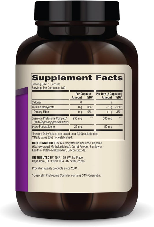 Dr. Mercola Quercetin and Pterostiene Advanced, 90 Servings (180 Capsules), Non GMO, Gluten Free, Soy Free