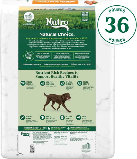 Nutro Natural Choice Adult Large Breed Dry Dog Food, Chicken And Brown Rice Recipe, 36 Lb. Bag