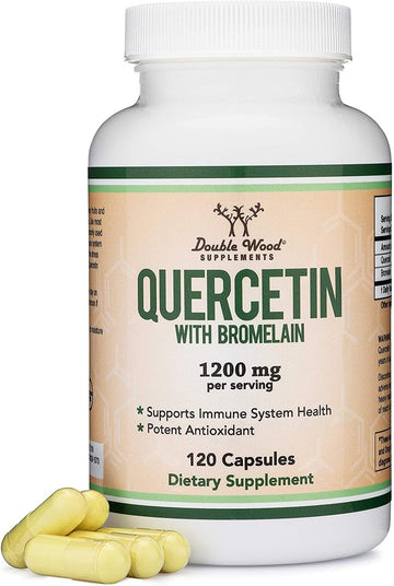 Quercetin With Bromelain - 120 Count (1,200Mg Servings) Immune Health Capsules - Supports Healthy Immune Functions In Men And Women (Vegan Safe, Third Party Tested, Gluten Free) By Double Wood