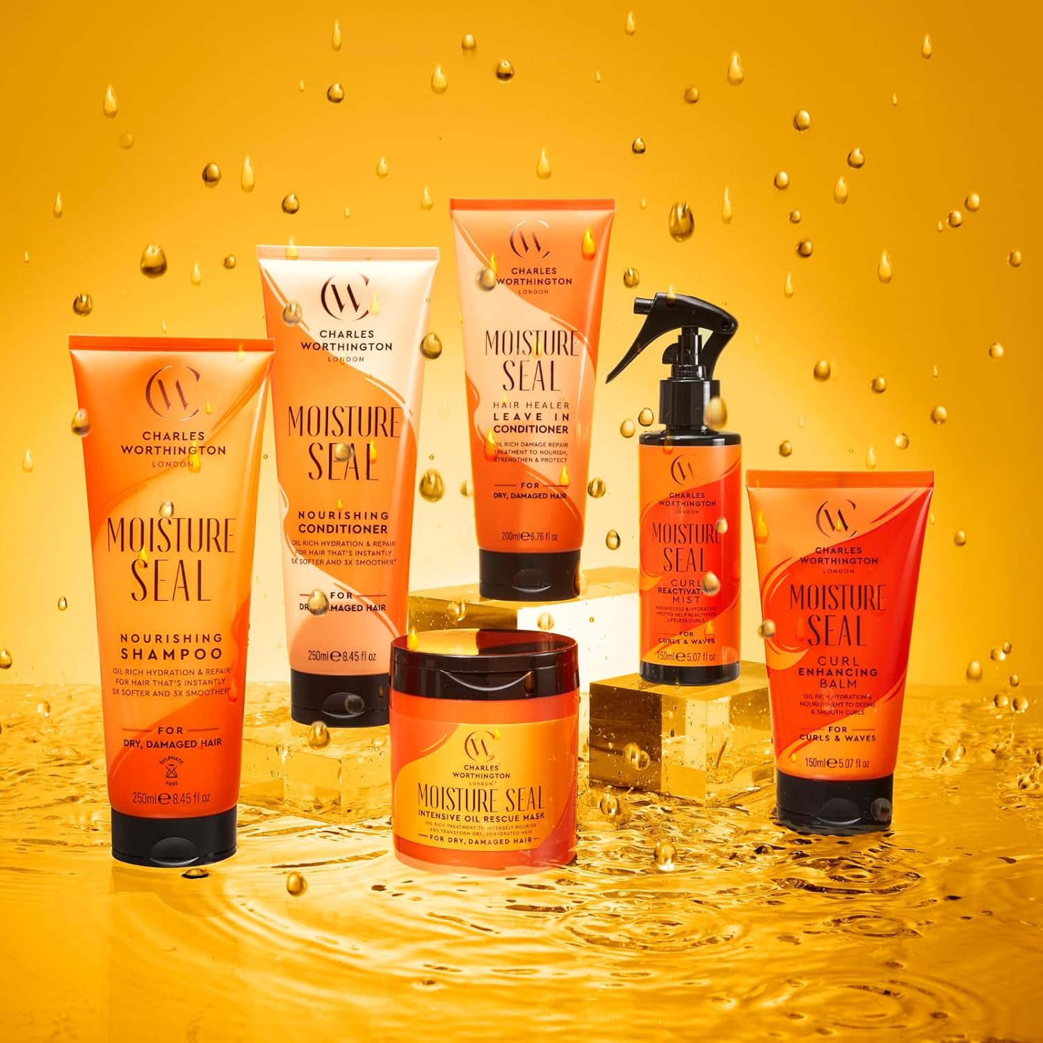 Charles Worthington Moisture Seal Nourishing Shampoo, Coconut, Argan and Macadamia Oils, Salon Shampoo for Deep Moisture, 250 ml : Amazon.co.uk: Beauty
