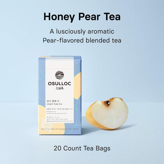 Osulloc Honey Pear Tea (Sweet Pear & Honey Flavor), Fruit Tea Blend, Premium Teabags From Jeju Island, 20 Count, 1.06 Oz, 30G
