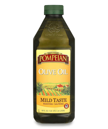 Pompeian Mild Taste Olive Oil, Perfect For Roasting & Sauteing, Naturally Gluten Free, Non-Allergenic, Non-Gmo, 48 Fl. Oz