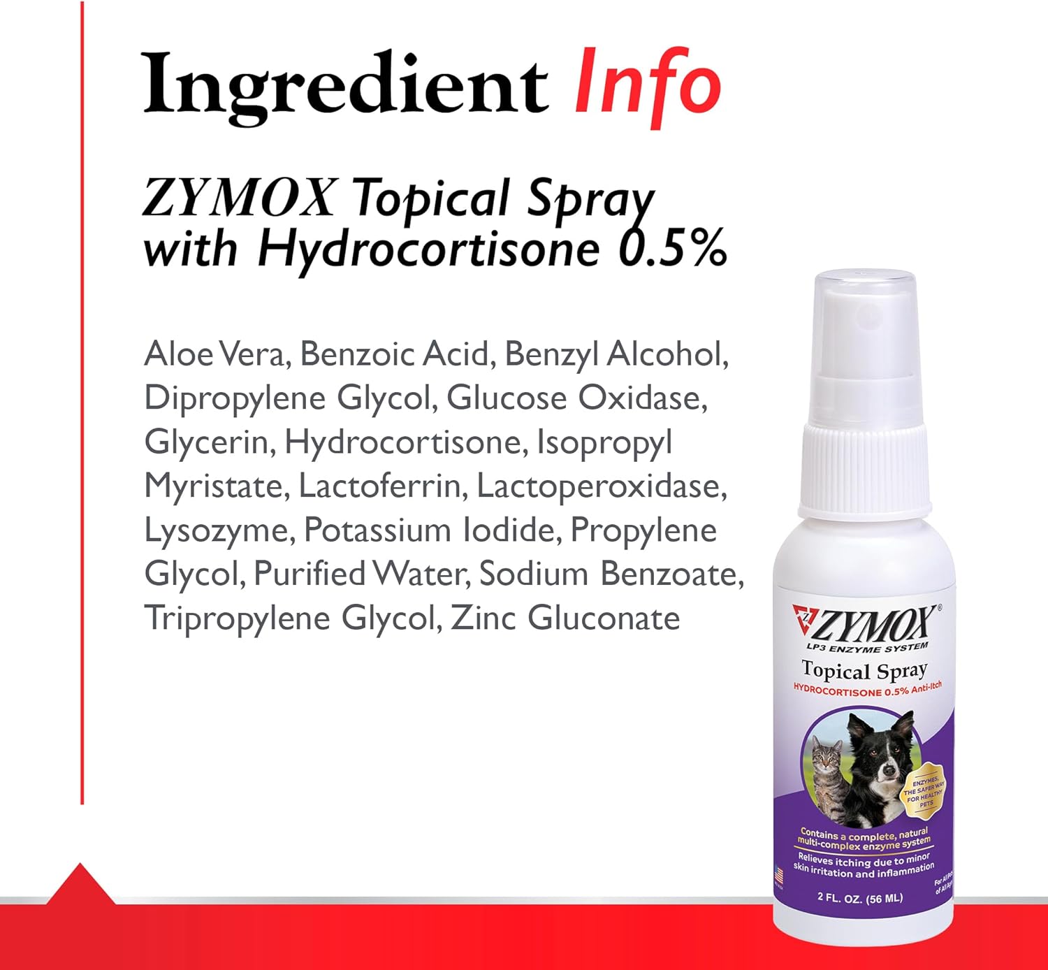 PET KING BRANDS Zymox Topical Hot Spot Spray for Dogs and Cats with .5% Hydrocortisone, 2oz : Pet Health Care Supplies : Pet Supplies