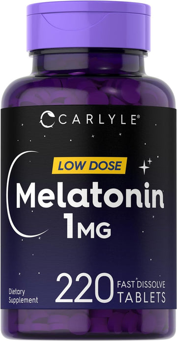 Carlyle Melatonin 1 Mg | 220 Fast Dissolve Tablets | Low Dose | Vegetarian, Non-Gmo, Gluten Free