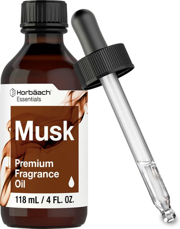 Horbäach Musk Fragrance Oil | 4 fl oz (118ml) | Premium Grade | for Diffusers, Candle and Soap Making, DIY Projects & More