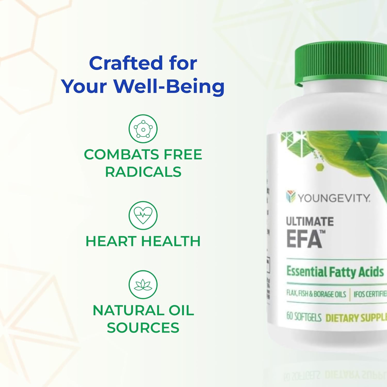 Buy Youngevity Ultimate Efa™ – Omega 3, 6 & 9 Supplement | Blend Of Borage, Flax & Fish Oils | Supports Heart, Brain & Overall Health | 60 Soft Gels On  Free Shipping On Qualified Orders