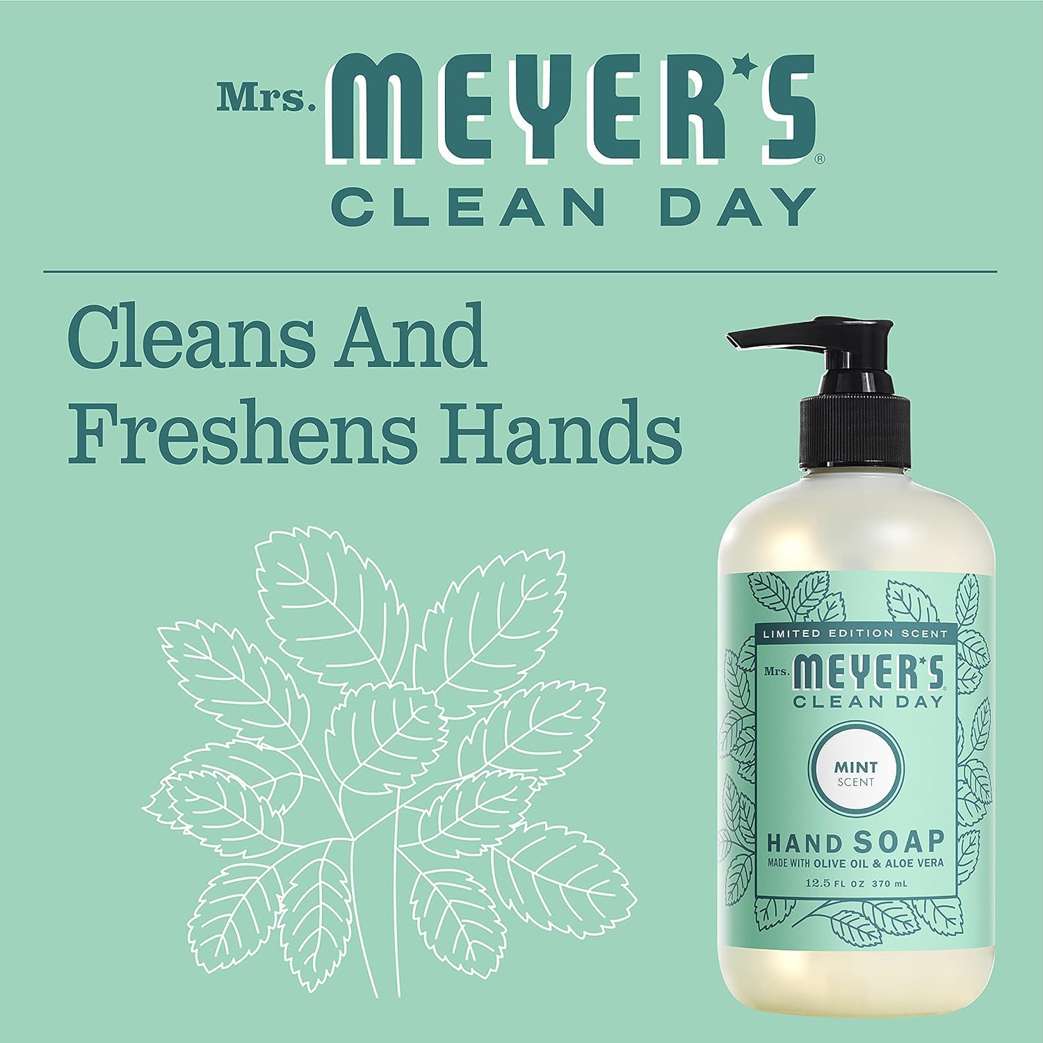 MRS. MEYER'S CLEAN DAY Hand Soap, Limited Edition Mint, 12.5 fl. oz - Pack of 3 : Health & Household