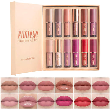 12Pcs Liquid Lipstick Makeup Set, Shades With 4Pcs Metallic Color Lipstick, 4Pcs Hydrating Lip Oil And 4Pcs Longwear Waterproof Matte Lipstick Gift Kit For Women (Set C)
