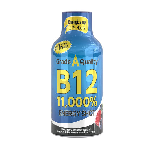 Grade A Quality Shots, B12 Shots, Up To 7+ Hours Of Energy, 1.93 Fl Oz, 12 Count