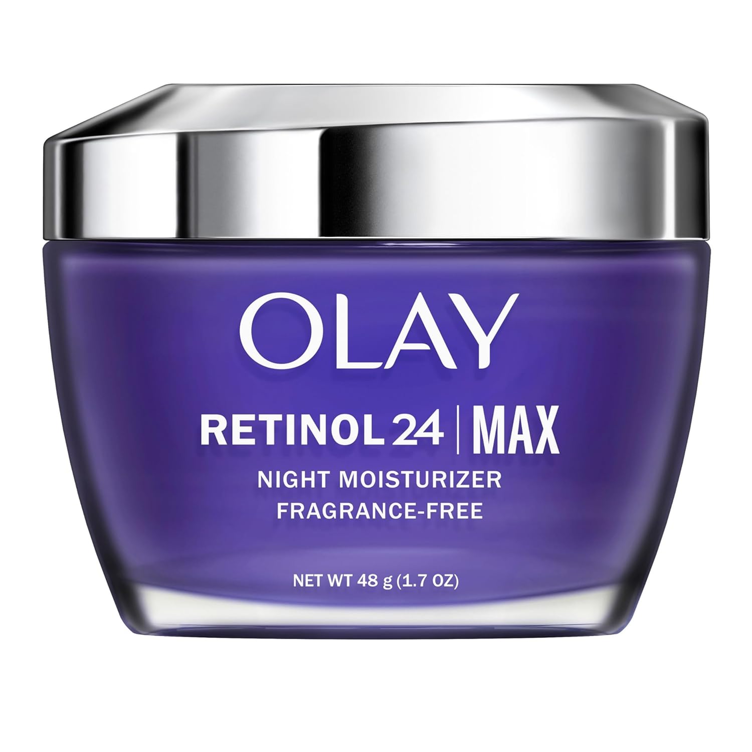 Olay Retinol 24 Max Moisturizer, Retinol Hydrating Night Face Cream, Non Greasy, Fragrance-Free 1.7 Oz