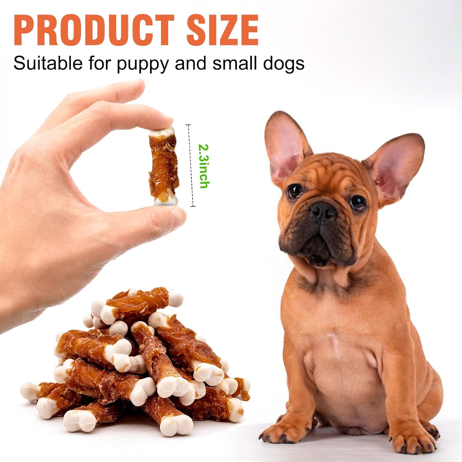 MON2SUN Dog Treats, Chicken Wrapped Calcium Dog Bones Without Rawhide, 2.3 Inch Training Treats for Teeth Cleaning and Fresh Breath, Dog Chews for Puppy and Small Dogs (56 Count - Pack of 1) : Pet Supplies