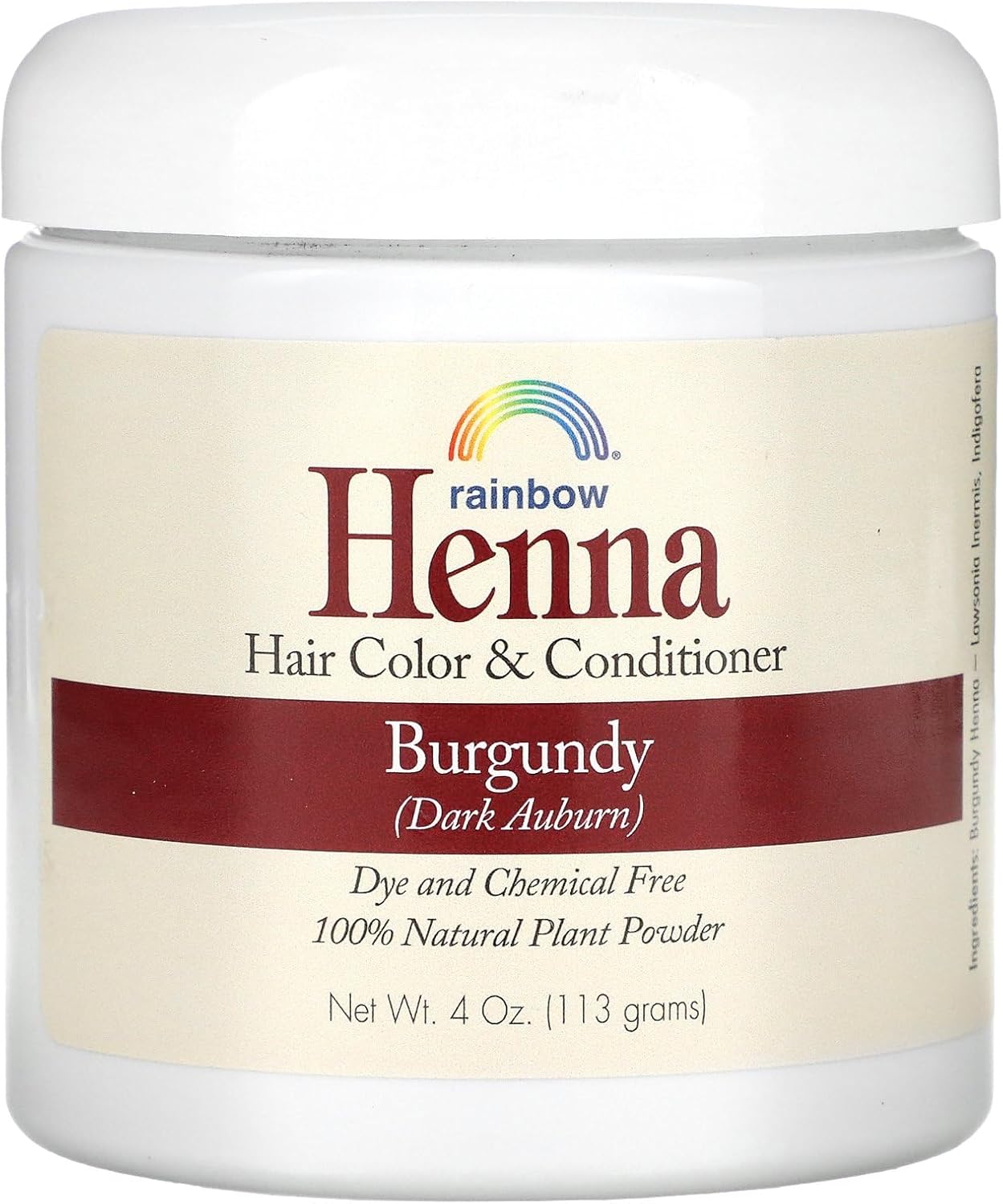 Rainbow Research Henna Hair Color And Conditioner, Persian Burgundy Dark Auburn, 4 Ounce