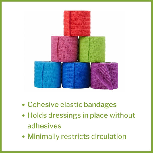 Mckesson Elastic Cohesive Bandages, Multi-Color, Non-Sterile, 2 In X 5 Yds, 1 Count, 36 Packs, 36 Total