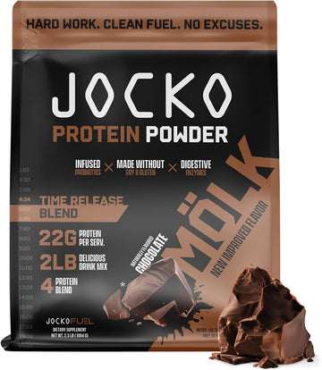 Jocko Mlk Whey Protein Powder (Chocolate) - Keto, Probiotics, Grass F