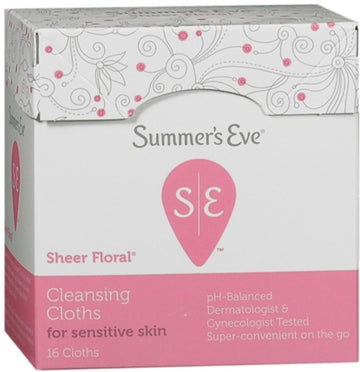 Summer's Eve Eve Cleansing Cloths for Sensitive Skin, Sheer Floral 16 ea (Pack of 4) : Health & Household