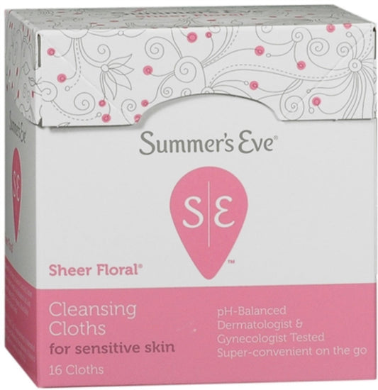 Summer's Eve Eve Cleansing Cloths for Sensitive Skin, Sheer Floral 16 ea (Pack of 4) : Health & Household