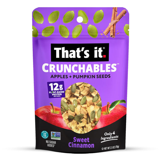 That'S It. Crunchables (Apple + Sweet Cinnamon) Plant Based Protein, Gluten-Free Crunchy Snack Mix, (4 Packs X 2.5Oz) Perfect For Salad Topper And Yogurt Topper