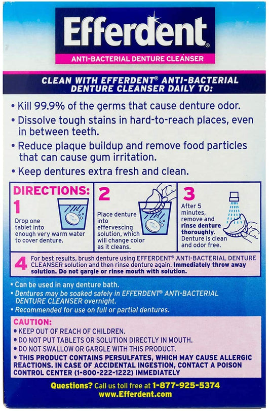 Efferdent Anti-Bacterial Denture Cleanser-126 Count