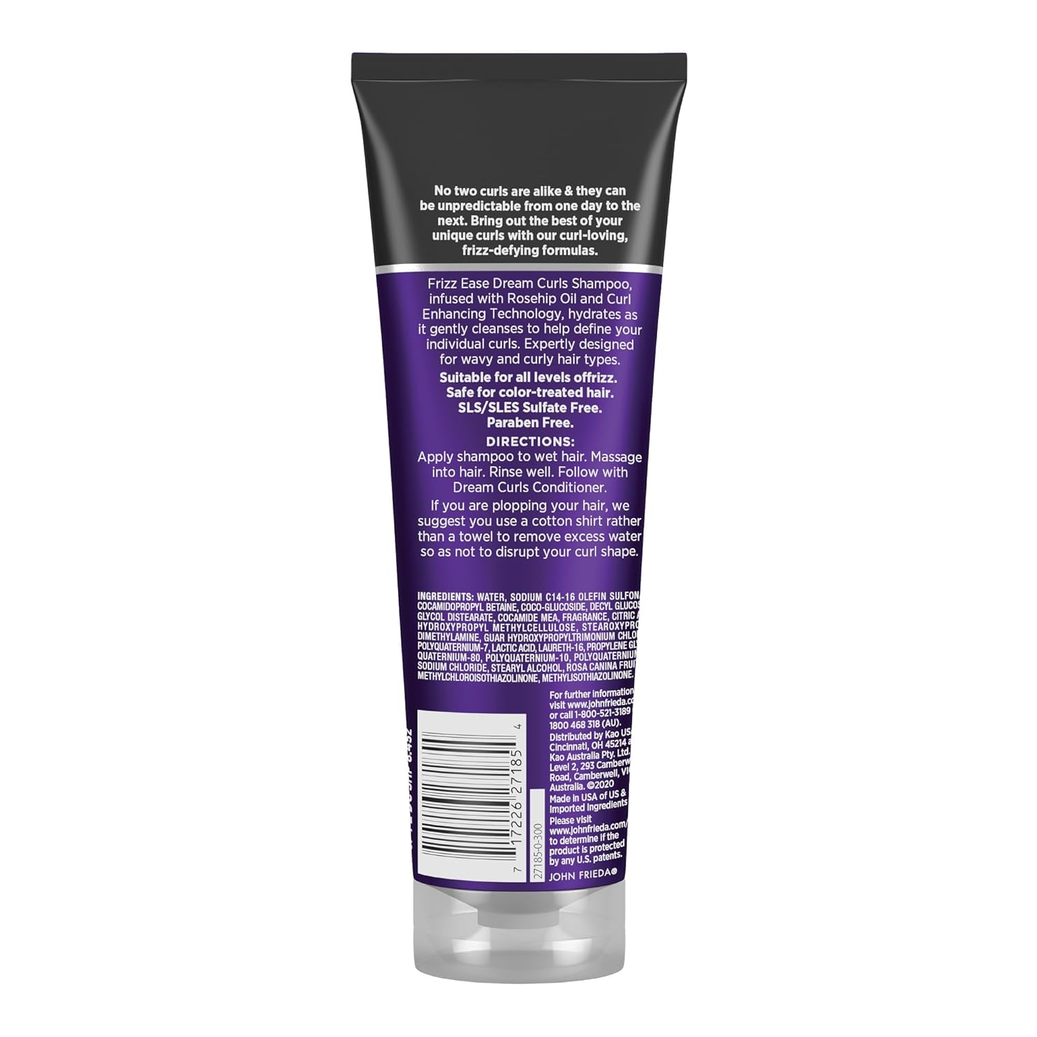 John Frieda Anti Frizz, Frizz Ease Dream Curls Shampoo, SLS/SLES Sulfate Free Shampoo for Curly Hair, Helps Control Frizz, with Curl Enhancing Technology, 8.45 Fluid Ounces : Beauty & Personal Care