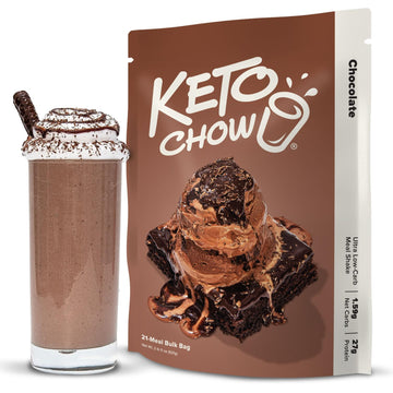 Keto Chow Chocolate Mint | Keto Meal Replacement Shake Powder | Nutritionally Complete | Low Carb | Delicious Easy Meal Substitute | Protein Rich You Choose The Fat | 21 Meal Serving