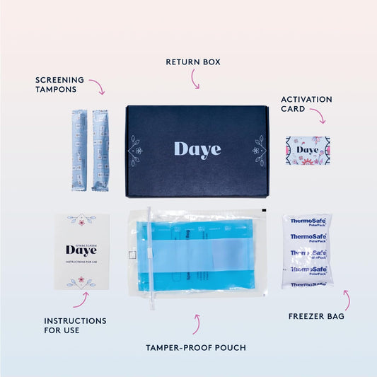 Daye at-Home Microbiome Screening, Gynae Bacteria Test, Comfortable Tampon Application, Gynae Health, Microbiome Test Kit, Non-Invasive at Home Tampon Screen