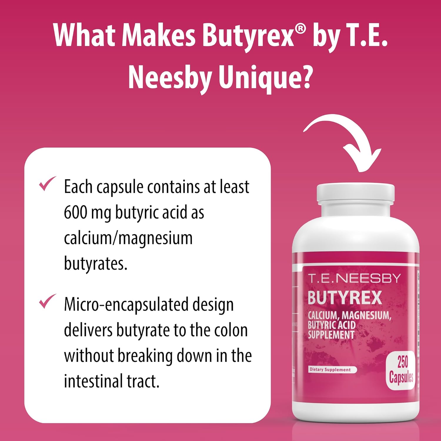 Jigsaw Health Butyrex By T.E.Neesby | Dietary Supplement | 250 Capsules | 125 Servings : Health & Household